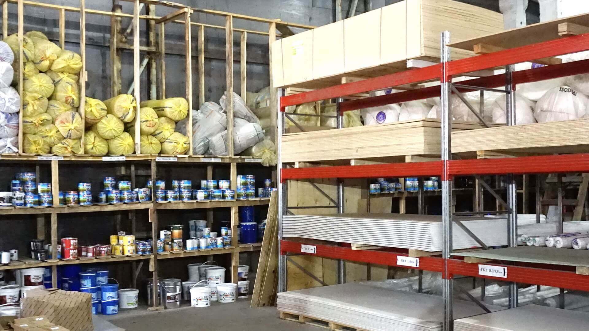 Теплый склад для хранения товара, продуктов и оборудования